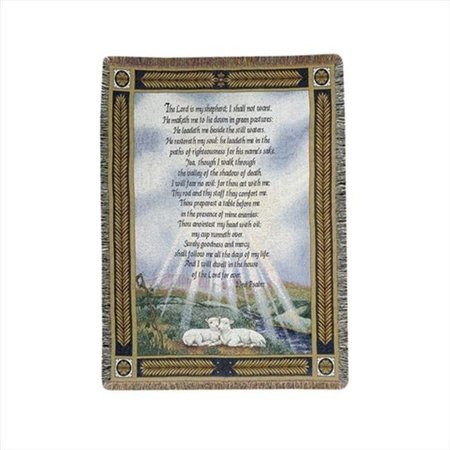 MANUAL WOODWORKERS & WEAVERS Manual Woodworkers and Weavers AT23P 23Rd Psalm Tapestry Throw Blanket Fashionable Jacquard Woven 50 X 60 in. AT23P